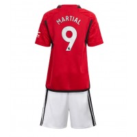 Manchester United Anthony Martial #9 Hemmadräkt Barn 2023-24 Kortärmad (+ Korta byxor)